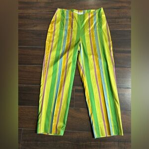 Dior Green and Yellow Striped Chinos